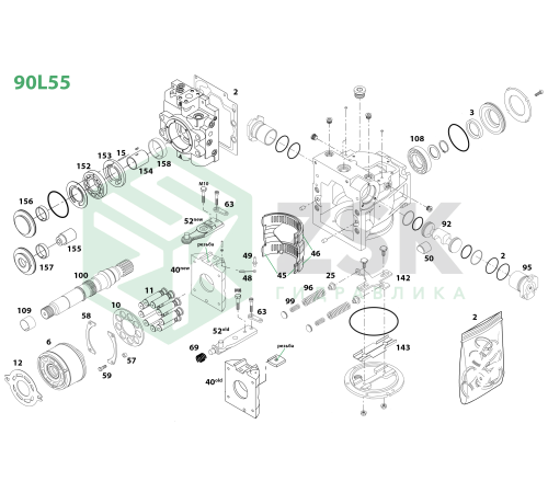 90L55 Комплект уплотнений с манжетой 34.92x52x6