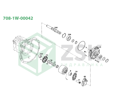 708-1W-00042 MAIN PUMP PC60-7 Шарнир