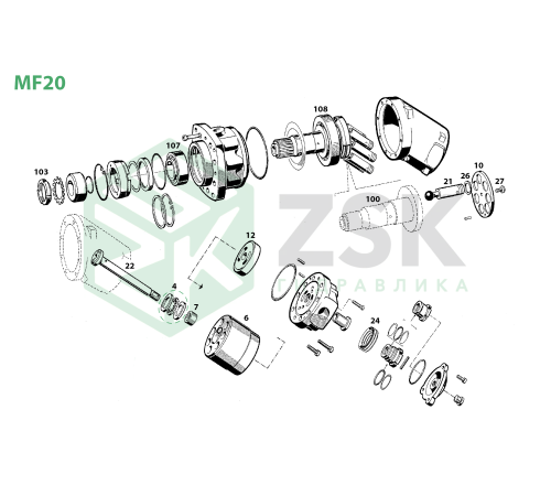 MF20 Поршень с шатуном 16x78.3