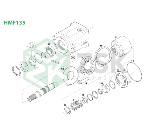 HMF135-02 Поршень з черевиком 23x94.6