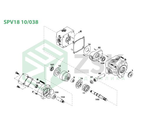 SPV18 10/038 Поршень із черевиком 16.4x55.6