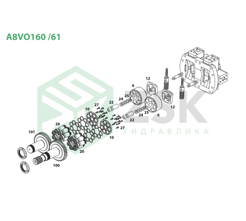 A8VO160 /61 Блок цилиндров 123x79