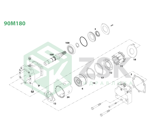 90M180 Поршень с башмаком 27.7x106.4