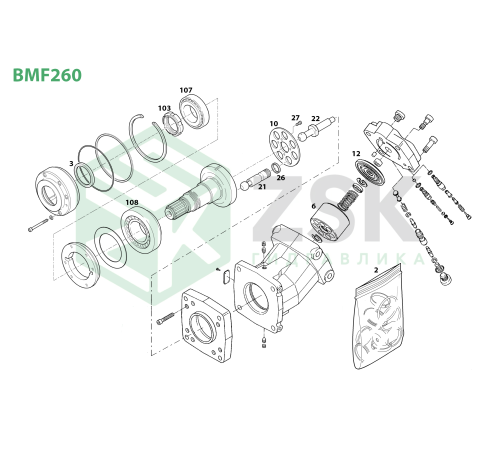 BMF260-01 Блок цилиндров 152.3x110