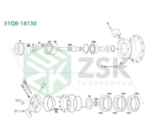 31QB-18130 SWING MOTOR Шарнир