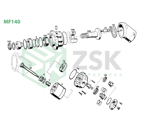 PF140 Поршень с шатуном 24.95x120