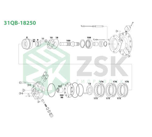 31QB-18250 SWING MOTOR Стальное кольцо