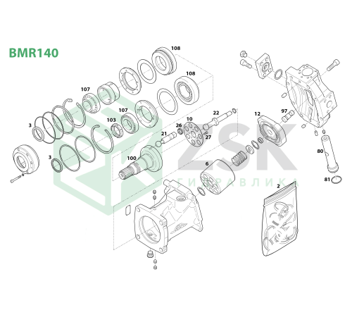 BMR140-01 Поршень с шатуном 24.95x120
